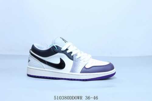 乔丹Air Jordan 1 Low Aj1 乔1低帮复古文化休闲运动篮球鞋 白紫 货号 Hv8239- 510380Ddowr 36-46