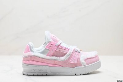 真标全新Lv路易威登Louis Vuitton Trainer Sneaker Low休闲运动文化百搭板鞋 尺码:36-40 Id:Jed129-Zjf