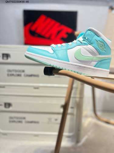 130 air Jordan 1 Mid Aj1中帮系列篮球鞋 官方同步配色554724 Qm7102230#36-46