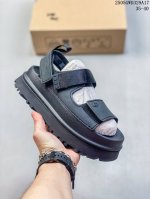 ugg 炫金多巴胺凉鞋 Hanni 众明星同款莞产原版开发 露趾魔术贴 一字带凉鞋 延续了雪地靴的厚底设计 双层组合Eva大底增高5Cm 上脚第一感觉就是软 整