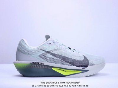 Nike 耐克 2024春新款男女子zoom Fly 6 Prm缓震轻便跑步鞋。这款鞋在继承了 Nike Zoom Fly 5 的基础上，承诺为跑者带来更上一层