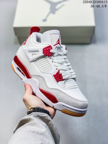Nk Sb X Air Jordan Aj4 联名白红 Dr5415-106 耗时多个月巨作 重金购买原楦原纸板 确保原汁原味 完美呈现四代版型 原厂织唛标 市