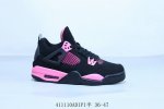 Air Jordan 4 Retro Aj4 乔4 迈克尔 乔丹Aj4代中帮复古休闲运动文化篮球鞋 黑粉 货号 Aq9129-508 411110Adipi半