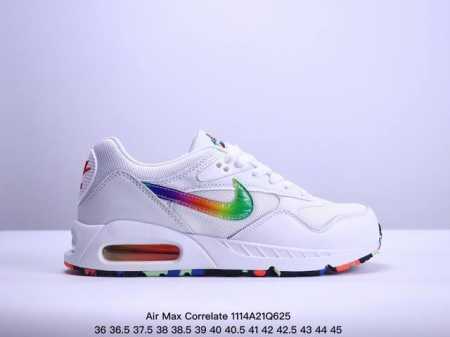 真标耐克air Max Correlate 男女子气垫缓震耐磨运动鞋时尚潮流休闲透气跑步鞋 选用网眼鞋面，脚感舒适透气。鞋舌、鞋侧及后跟处饰有品牌标识，简约大气 - 点击图像关闭