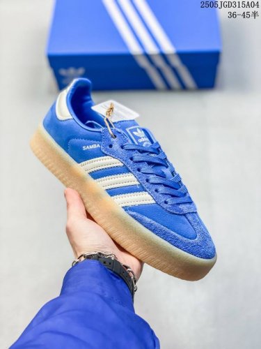 adidas Originals Sambae Wmns 舒适百搭 防滑耐磨 低帮 板鞋 女款 蓝白色 05Jgd315A04