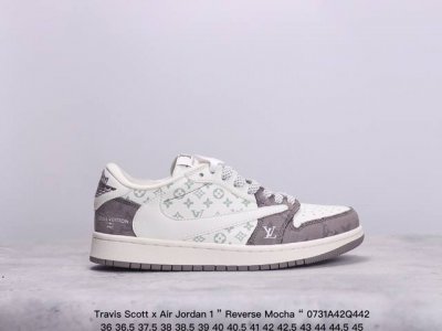 公司级aj1倒勾travis Scott X Air Jordan 1 ” Reverse Mocha “ Aj1乔1 Ts 闪电 联名倒钩 低帮文化篮球鞋 完