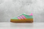 J版 Ad Originals Gazelle Bold 三叶草厚底休闲防滑耐磨低帮板鞋 鞋头出色设计 塑就出众贴合感 稳固的后跟贴合足部曲线设计 软弹舒适 不