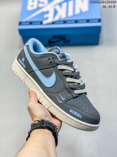 海外爆款限量发售！高端定制Nike Sb Dunk Low 巴黎世家联名--- 双小勾黑蓝 高端定制 低帮休闲板鞋 定制鞋盒 大厂纯原品质出货 超高清洁度 皮料