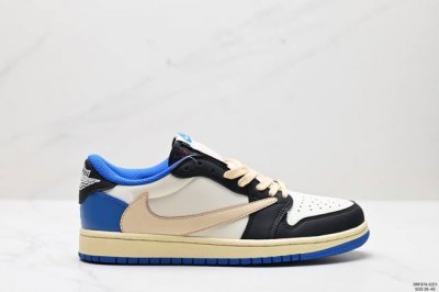 真标aj1倒勾travis Scott X Air Jordan 1 ” Reverse Mocha “ Aj1乔1 Ts 闪电 联名倒钩 低帮文化篮球鞋 货号