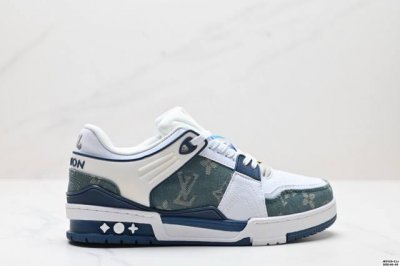 真标全新Lv路易威登Louis Vuitton Trainer Sneaker Low休闲运动文化百搭板鞋 尺码:40-45 Id:Jed129-Zjj