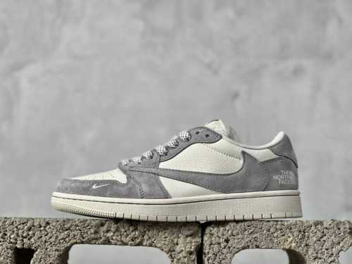Travis Scott X Fragment Design X Air Jordan 1 Low Og Sp Aj1 乔1 北面联名-底灰猪八 低帮文化休闲板