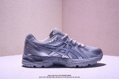 公司级亚瑟士Asics Gel-Flux Cn 运动休闲透气专业跑鞋 进口双层丝纤维工程网布鞋面 轻量舒适透气材质中底3D可视Gel缓震胶效果 升級Flytef
