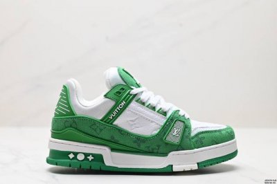 真标全新lv路易威登louis Vuitton Trainer Sneaker Low休闲运动文化百搭板鞋 尺码:36-44 id:Jzd474-Sje