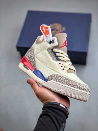 air Jordan 3 Retro “International Flight” 独立日爆裂纹 复古休闲运动篮球鞋 原装私磨 原厂纸板 原厂织唛标 顶级电绣