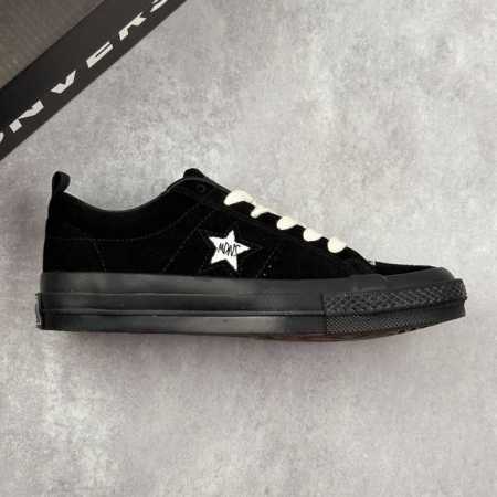本地220 核心私 madness X Converse One Star 军事机车余文乐品牌联名 一星低帮硫化百搭板鞋 #鞋身采用一席酷黑的高质量绒面皮革笼罩 - 点击图像关闭