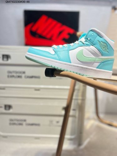 130 air Jordan 1 Mid Aj1中帮系列篮球鞋 官方同步配色554724 Qm7102230#36-46