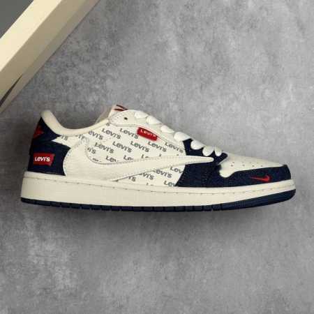 本地290 核心私 Levi's X Travis Scott X Air Jordan 1 Low 李维斯 X Aj1 低帮 蓝白红牛仔倒勾联名 乔丹篮球鞋系 - 点击图像关闭