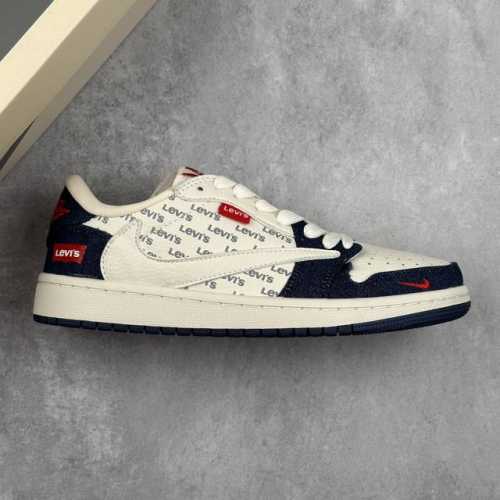 本地290 核心私 Levi's X Travis Scott X Air Jordan 1 Low 李维斯 X Aj1 低帮 蓝白红牛仔倒勾联名 乔丹篮球鞋系