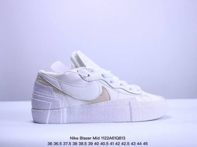公司级sacai X Nike Blazer Mi D经典百搭中帮开拓者休闲运动板鞋 真硫化铝楦制作 原厂布料拼接 独家裁片完美鞋型 台湾进口软感荔枝头层皮 原
