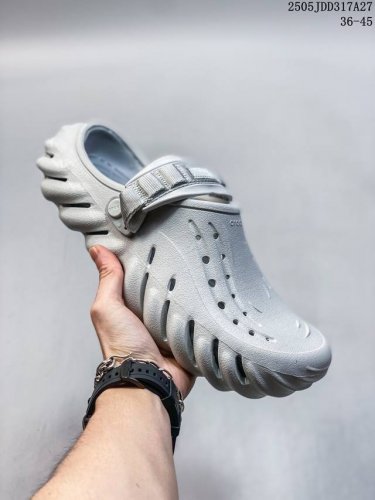 crocs卡骆驰 Eva 波波 防滑透气 运动凉鞋 男女同款 白褐 尺码 见图 编码 05Jdd317A27
