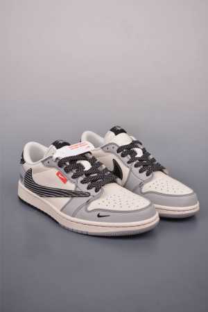 Fragment X Travis Scott X 克罗心 Air Jordan 1 Low 三方联名倒钩 全新的三方联名低帮倒钩鞋面延续了黑脚趾设计，整双鞋以 - 点击图像关闭