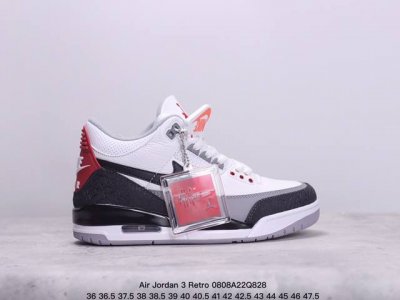 公司级air Jordan 3 Retro 复刻白水泥 Aj3 乔丹3代 Aj3 乔3 经典复刻白水泥 乔丹篮球鞋系列 鞋身以白色为主调，采用优质皮革材质搭配鞋