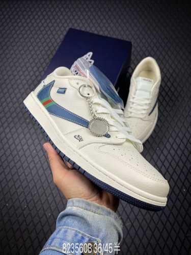 B 公司级Aj1倒勾Travis Scott X Air Jordan 1 ” Reverse Mocha “ Aj1乔1 Ts 闪电 联名倒钩 低帮文化篮球鞋
