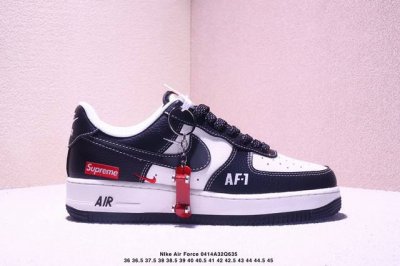 海外限量发售！公司级Nike Air Force 1 '07 Low “Supreme联名 米黑Af1”空军一号 低帮 运动鞋 休闲鞋 折边针车 工艺难度大 原