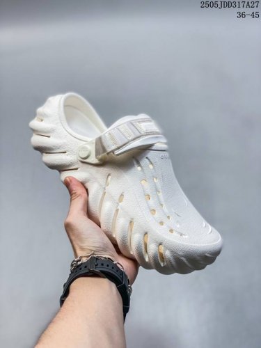 crocs卡骆驰 Eva 波波 防滑透气 运动凉鞋 男女同款 白褐 尺码 见图 编码 05Jdd317A27
