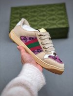 270 #全新配色出货 Gucci Distressed Screener Sneaker古驰小脏鞋系列 经典原型复古百搭做旧老爹板鞋/复古学院风 怀旧版 原