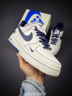 b 公司级Nike Air Force 1 '07 Low 奶白蓝勾 空军一号 低帮 3M反光 运动鞋 休闲鞋 折边针车 工艺难度大 原楦头原纸板 原装鞋盒 定