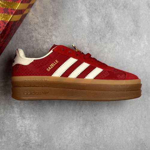 本地 核心私 公司级Adidas Originals Gazelle Bold Cny 蛇年限定 高热新品 Year Ofsnake 时尚百搭 防滑耐磨 低帮厚
