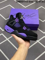 160 Jordan/乔丹 Aj4中帮 男女鞋半码制，原楦原纸版数据开发，采用荔枝纹牛剖革鞋面材质，材料Tpu超Q弹网格，缜密定位拉帮及注胶效果，中底Pu内嵌开