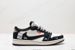 公司级Aj1倒勾Travis Scott X Air Jordan 1 ” Reverse Mocha “ Aj1乔1 Ts 闪电 联名倒钩 低帮文化篮球鞋 完