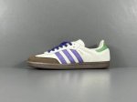 P 渠道优势 Sd版，阿迪 原版原楦原材，99.999%还原度 原厂头层 Adidas Originals Samba Vegan桑巴德训鞋 白紫 此配色鞋身全