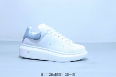 alexandermcqueen 亚历山大 麦昆Mcq 情侣款运动小白鞋厚底增高闪尾光滑牛皮平底鞋休闲鞋 时尚男女板鞋潮运动鞋 511 Aduoi 35-45