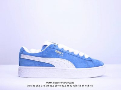 Puma Suede减震耐磨低帮板鞋男女同款白蓝色 Xm1012Q222