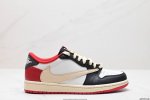 公司级aj1倒勾travis Scott X Air Jordan 1 ” Reverse Mocha “ Aj1乔1 Ts 闪电 联名倒钩 低帮文化篮球鞋 货