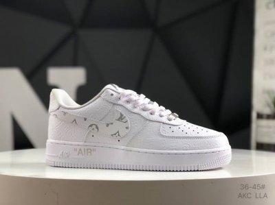 海外限量发售！高端定制 耐克 Nike Air Force 1 '07 Low “Lv联名 灰白勾老花”空军一号 低帮 运动鞋 休闲鞋 折边针车 工艺难度大 原