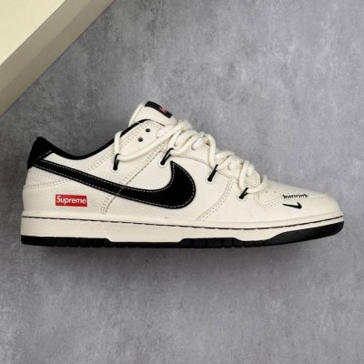 本地 核心私 Nike Sb Dunk Low Sup系列 绑带米白黑勾 周年高端定制 低帮休闲板鞋 #定制鞋盒 大厂纯原品质出货 超高清洁度 皮料切割干净无任