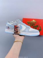 ：310 公司级 Nike Sb Dunk Low“哪吒系列——灰白蓝勾” 周年高端定制 低帮休闲板鞋 定制鞋盒 大厂纯原品质出货 超高清洁度 皮料切割干净无任