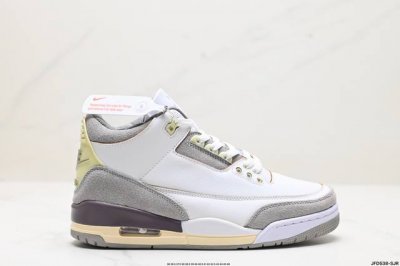公司级nike Air Jordan 3 Retro皮革 潮流 防滑耐磨包裏性 中帮 复古篮球鞋 缜密拉帮及中底钢印细节 全新底模 货号:Dh3434-110