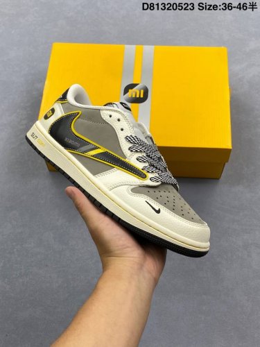 aj1倒勾Travis Scott X Air Jordan 1 Reverse Mocha Aj1乔1 Ts 闪电 联名倒钩 低帮文化篮球鞋 完美品质出货 细