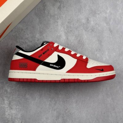 本地 核心私 Nike Sb Dunk Low Off联名--- 白红黑钩 高端定制 低帮休闲板鞋 定制鞋盒 大厂纯原品质出货 超高清洁度 皮料切割干净无任何毛