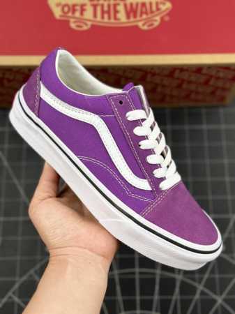 范斯vans Old Skool Purple White 经典老茱利安系列低帮复古硫化休闲运动板鞋“葡萄紫白” 男女鞋真标硫化工艺#升级正确原装铝楦数据楦型# - 点击图像关闭