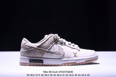 海外爆款限量发售！公司级 Nike Sb Dunk Low“Lv联名 黄牛仔米白黄勾” 周年高端定制 低帮休闲板鞋 定制鞋盒 大厂纯原品质出货 超高清洁度 皮料