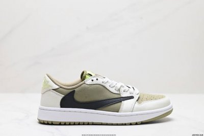 真标aj1倒勾travis Scott X Air Jordan 1 ” Reverse Mocha “ Aj1乔1 Ts 闪电 联名倒钩 低帮文化篮球鞋 货号