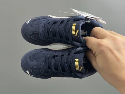 彪M新款复古德训儿童休闲鞋 Size：24-35码 经典Puma系列 优质猪八革面料，质感满满 两幅鞋带替换，附赠鞋带扣 橡胶耐磨防滑大底，脚感不言而喻