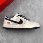 本地 核心私 Nk Sb Dunk Low Supreme联名-双勾米深蓝 周年高端定制 低帮休闲板鞋 #定制鞋盒 大厂纯原品质出货 超高清洁度 皮料切割干净无
