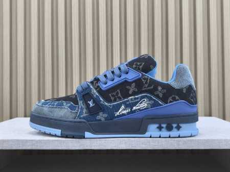 渠道优势，！ 专柜版 驴牌 Lv Trainer 情侣限定系列 休闲 低帮 时尚板鞋 尺码 38 39 40 41 42 43 44 45 46男款 注：此款比 - 点击图像关闭